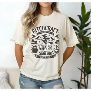 Bitchcraft T-Shirt Witch Humor Funny Halloween Tee Graphic Top